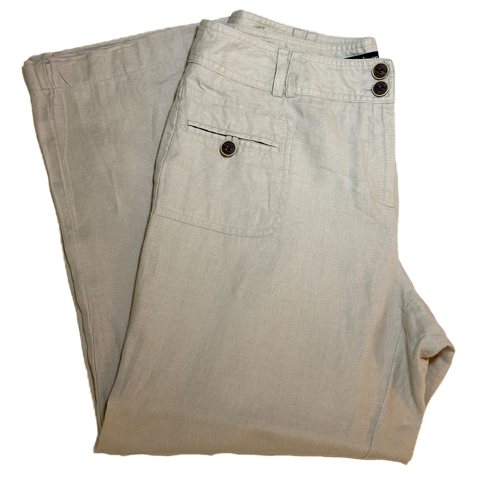 Style & Co Beige 100% Linen Pants | Size 10 | High Rise Summer Trousers